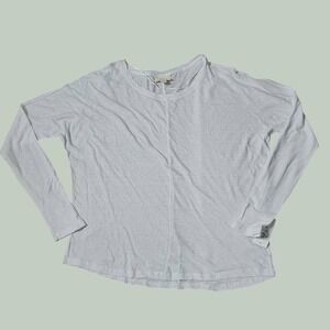 Style & Co Linen‎ Blend T-Shirt M White Dolman Sleeve Lightweight Breathable